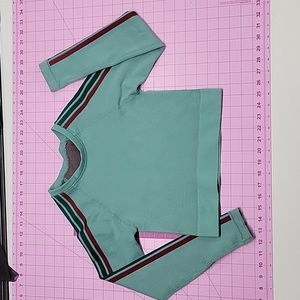 Womens Fabletics Crop Top Small Green & Maroon